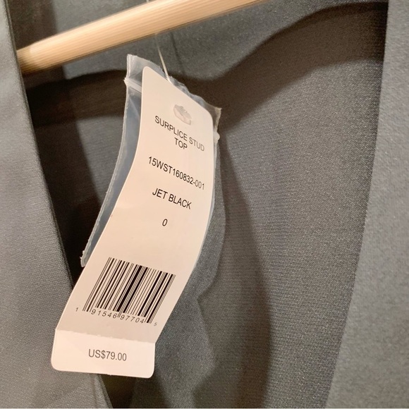 Black Chiffon V-Neck Surplice High-Low Top​ - Picture 6 of 6